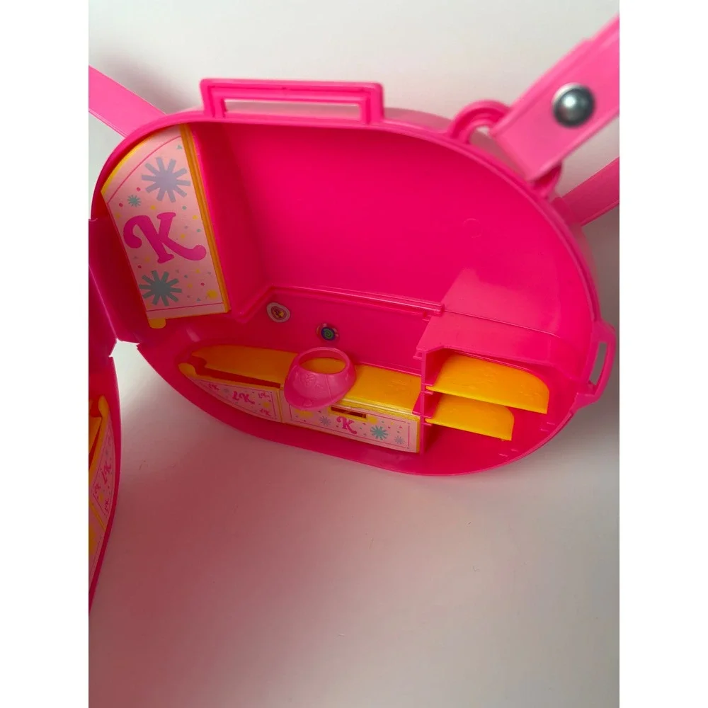 Vintage 1994 Tyco Liddle Kiddles Pink Plastic Carry Case Playset Backpack Toy